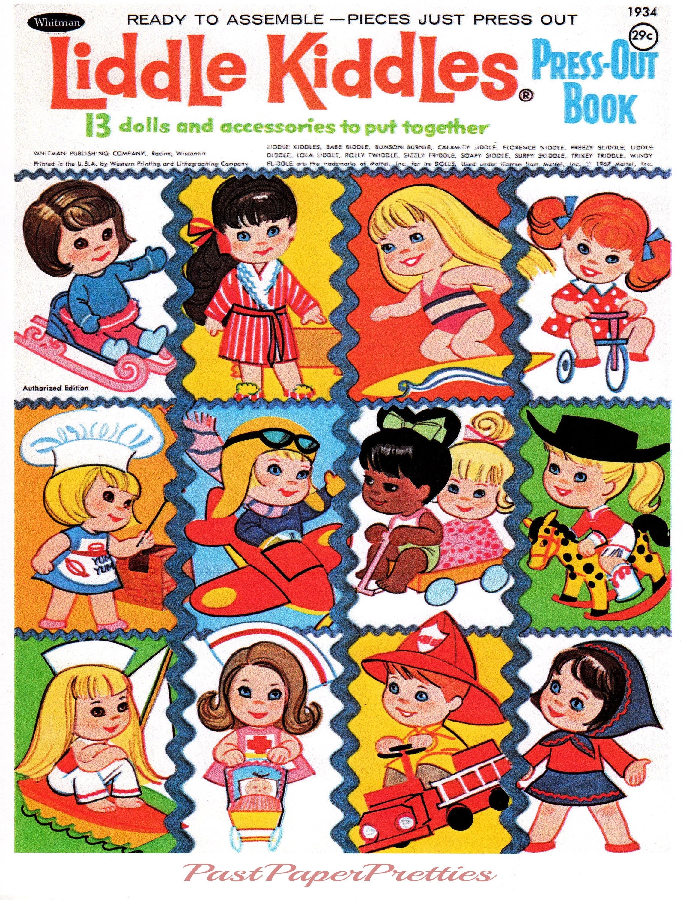 Vintage Paper Dolls Liddle Kiddles Press-Out Book c. 1967 Printable PD ...
