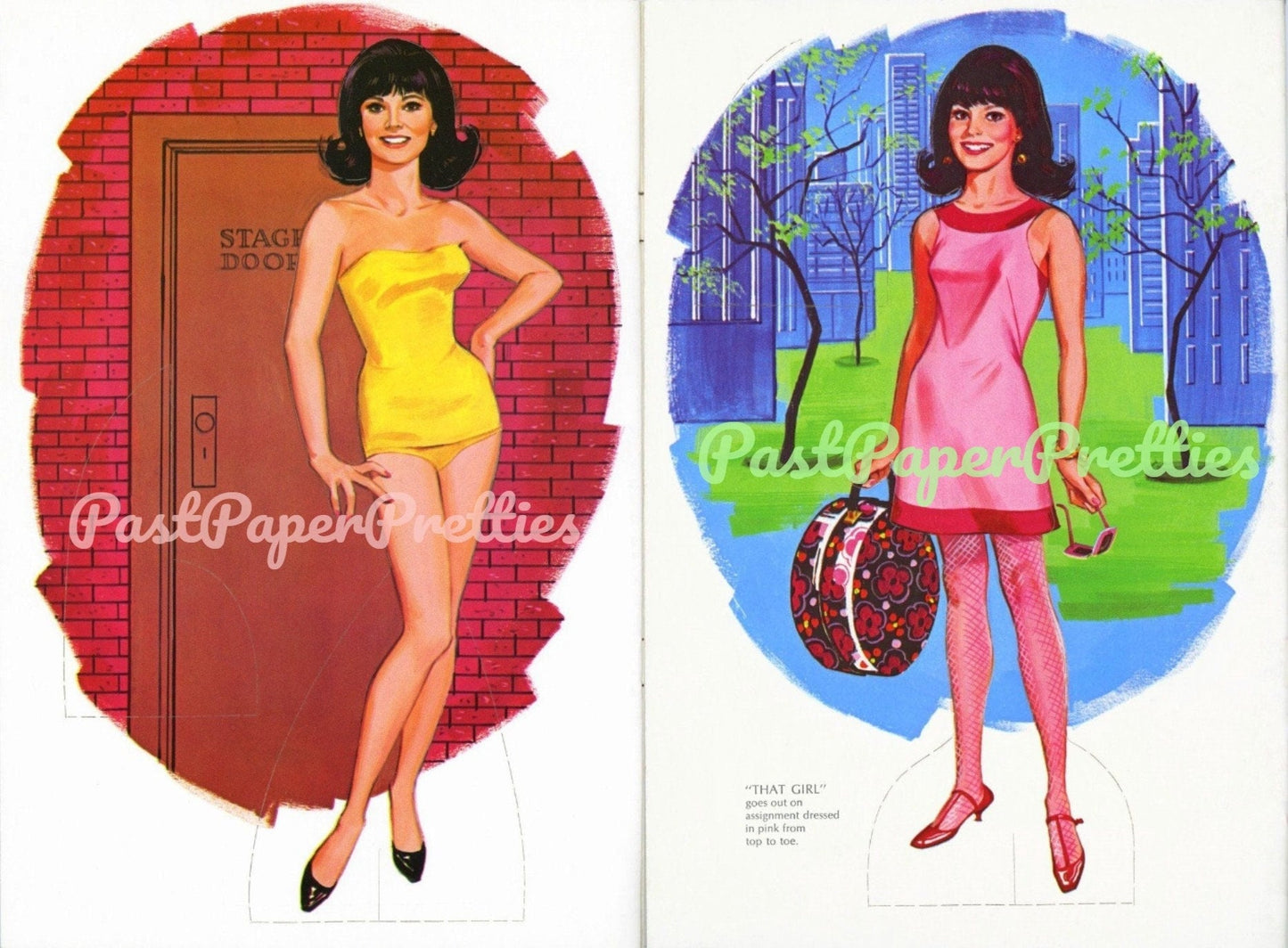 Vintage Paper Dolls That Girl c. 1967 Printable PDF Instant Digital Download Retro 1960s TV Show Sitcom Sixties Fashions Clip Art