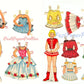 Vintage Paper Dolls Circus Queens c. 1957 Printable PDF Instant Digital Download 4 Pretty Circus Lady Performers Costumes Big Top Clip Art