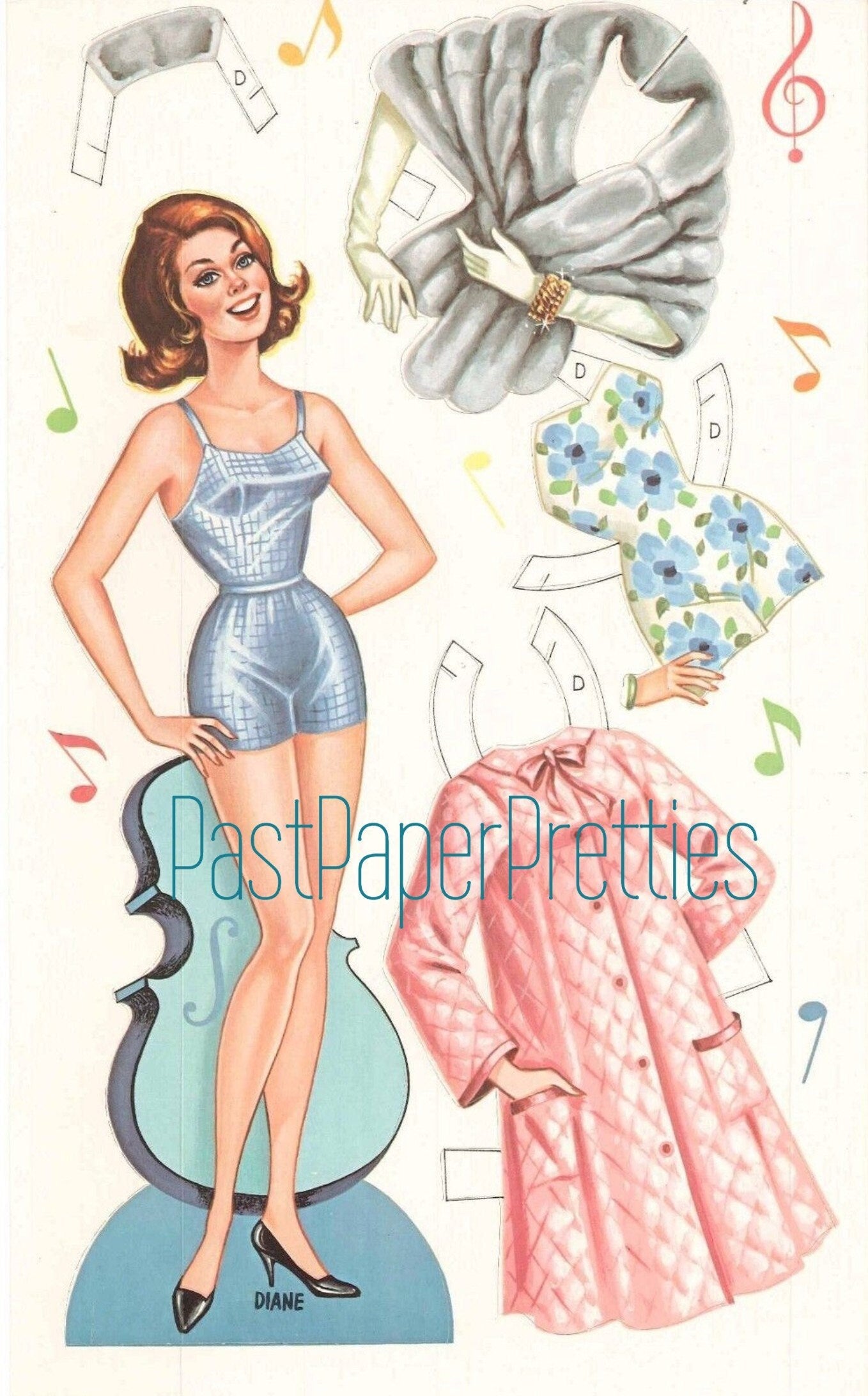 Vintage Paper Dolls Hootenanny c. 1964 Printable PDF Instant Digital Download Retro 70s Musical Variety TV Show Clip Art