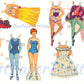 Vintage Paper Dolls Circus Queens c. 1957 Printable PDF Instant Digital Download 4 Pretty Circus Lady Performers Costumes Big Top Clip Art