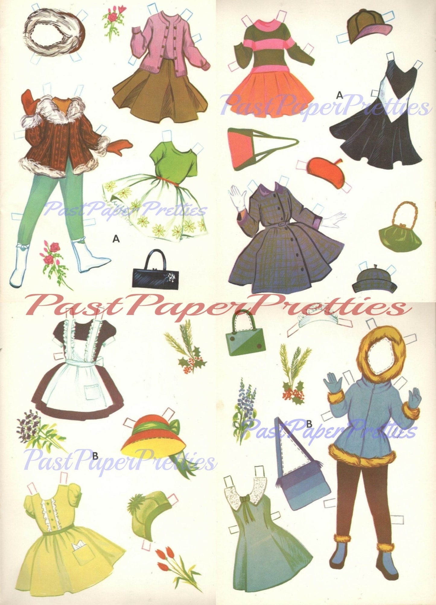 Vintage Paper Dolls Tracy Doll Dressing Book c. 1960s Printable PDF Instant Digital Download 2 Cute Pretty Girls and Clothes Clip Art