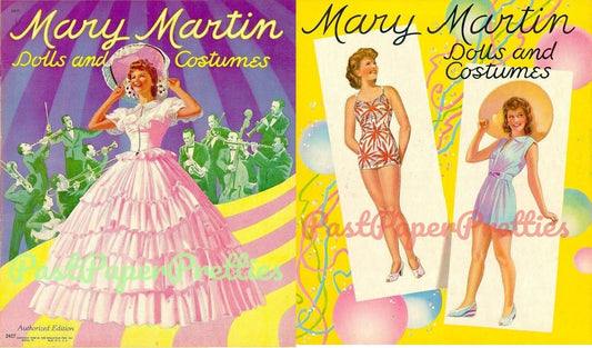 Vintage Movie Star Paper Dolls Mary Martin c. 1942 Printable PDF Instant Digital Download Hollywood Starlet Broadway Star Clip Art