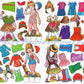 Vintage Paper Dolls 8 Pretty Girls and Their Clothes Collage Sheets c. 1980s Printable PDF Instant Digital Download Kitsch Clip Art Spain