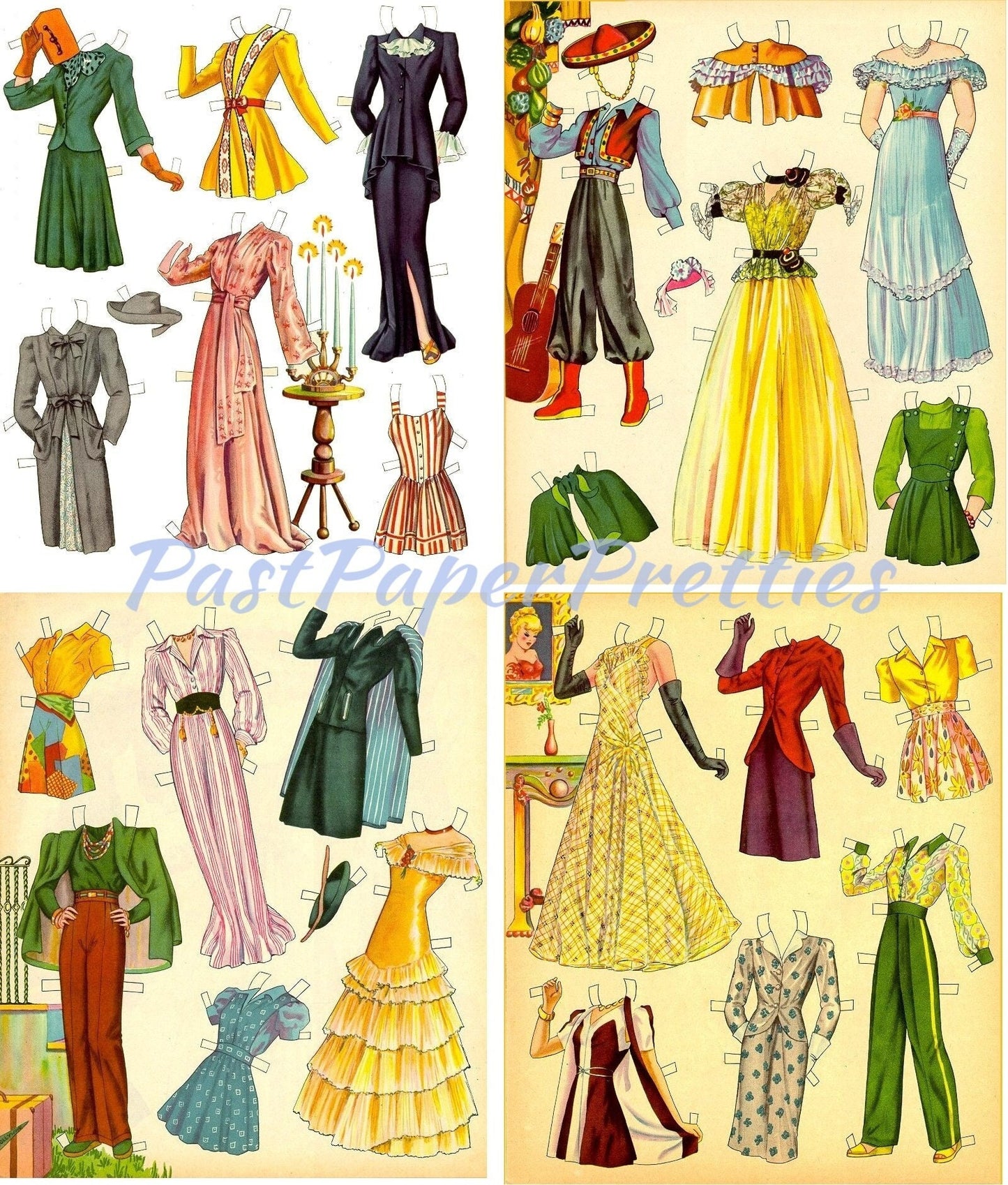 Vintage Movie Star Paper Dolls Mary Martin c. 1942 Printable PDF Instant Digital Download Hollywood Starlet Broadway Star Clip Art