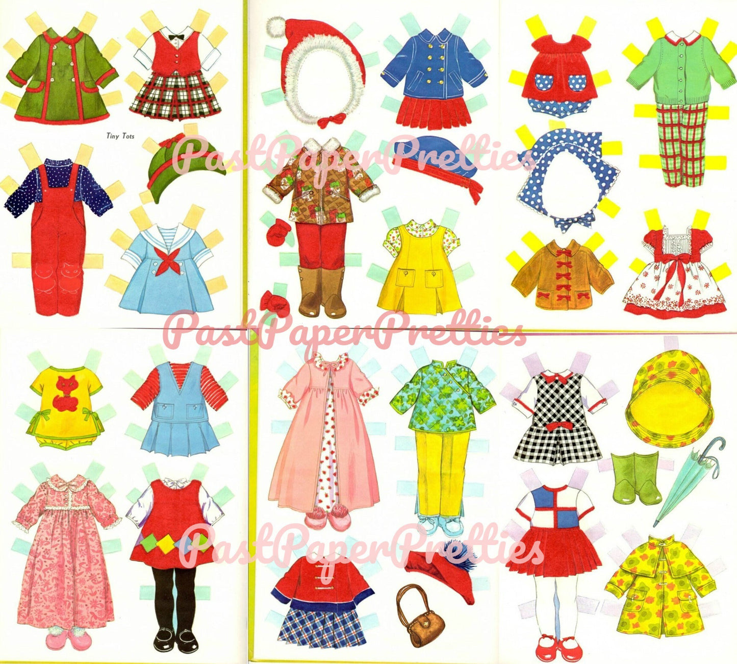 Vintage Paper Dolls Tiny Tots 1967 Printable PDF Instant Digital Download Cute Little Girls Cathy Carolyn Clip Art