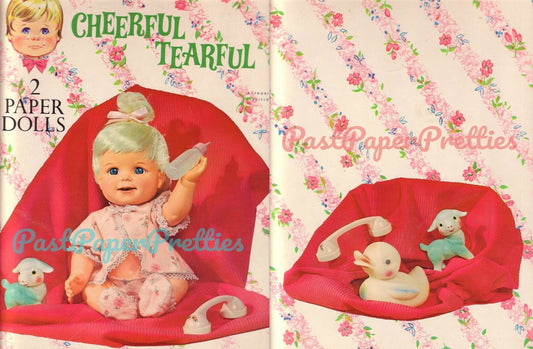 Vintage Paper Dolls Cheerful Tearful Baby Doll c. 1967 Printable PDF Instant Digital Download Cute Childhood Toy Doll Clip Art