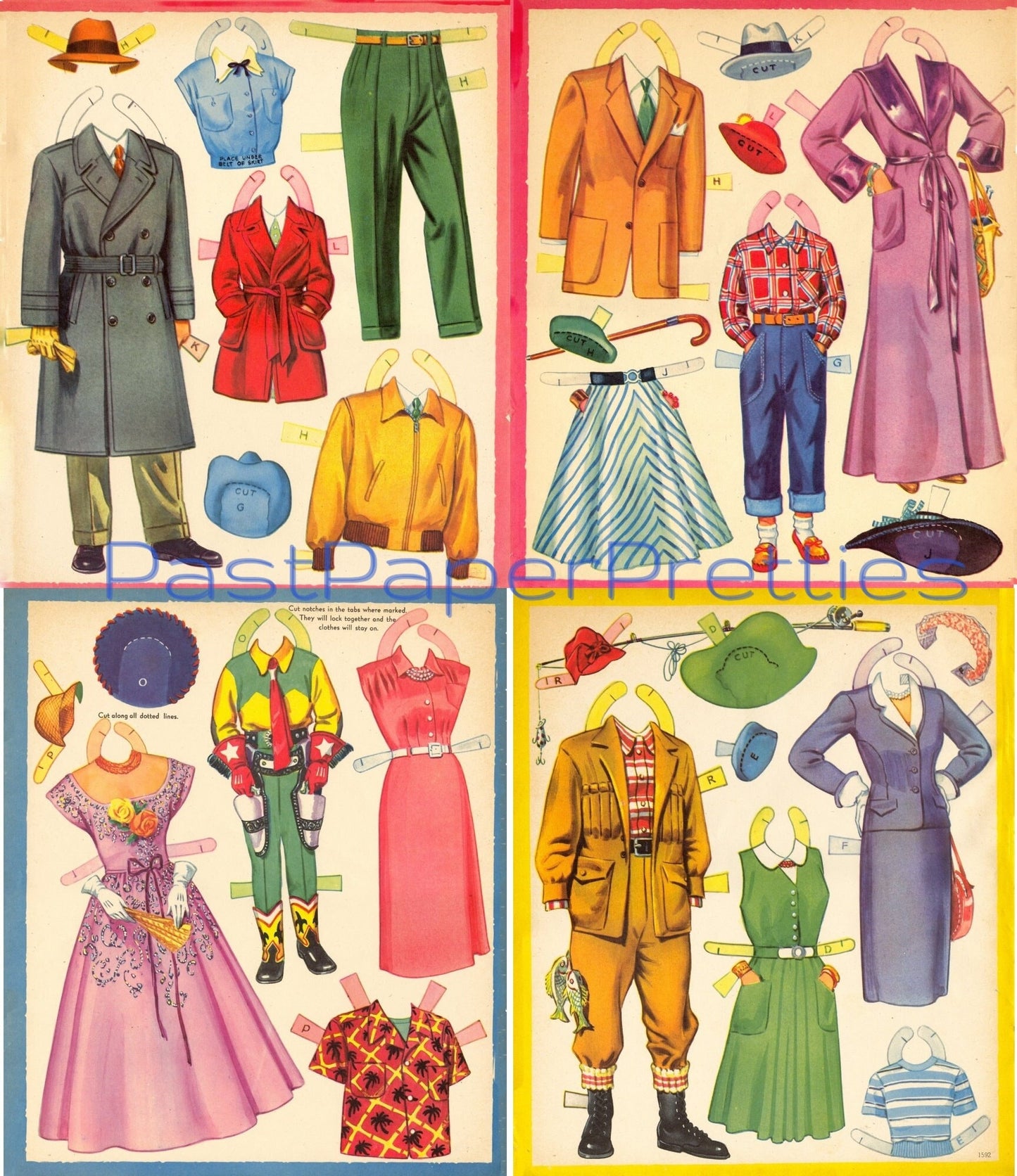 Vintage Paper Dolls June and Stu Erwin Trouble With Father TV Show c. 1954 PDF Printable Instant Digital Download TV Actress Starlet