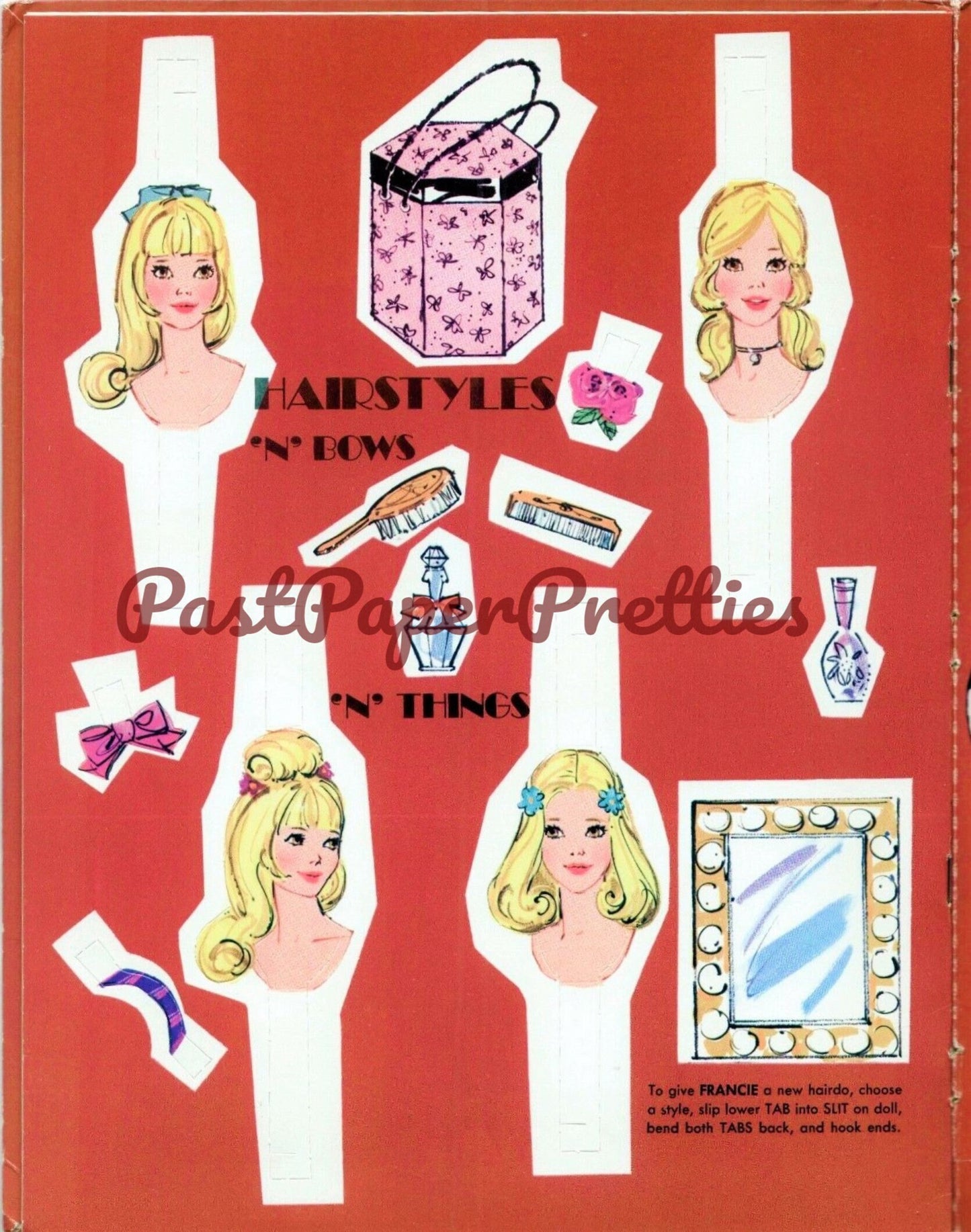 Vintage Paper Dolls Francie with Growin' Pretty Hair c. 1973 Printable PDF Instant Digital Download Childhood Toy Fashion Doll Clip Art Z1