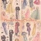 Vintage Paper Dolls Here Comes The Bride c. 1952 Printable PDF Instant Digital Download 6 Wedding Party Dolls Bride Groom Clip Art