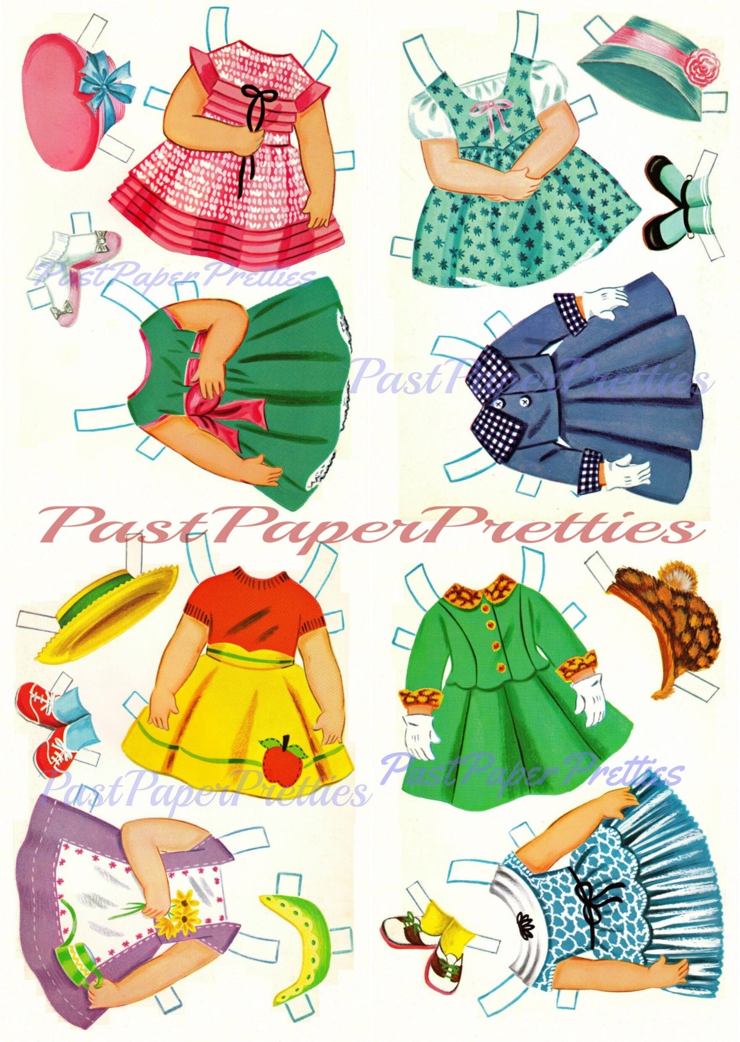 Vintage Paper Dolls Hello Patti Doll Book c. 1967 Printable PDF Instant Digital Download Cute Kitsch Little Sixties Girl Pretty Dresses