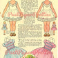 Vintage Paper Dolls Nora and Tilly c. 1956 Printable PDF Instant Digital Download Cute Girls Frilly Feminine Dresses Woman and Home Journal