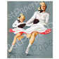 Vintage Printable Happy Mothers Day Pretty Mom and Daughter Ice Skating Image Instant Digital Download 1940s Mommy and Me Skaters Clipart