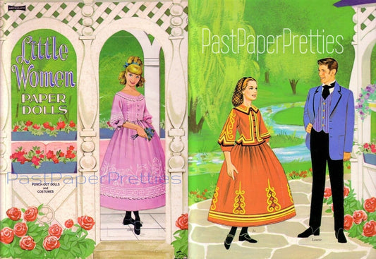 Vintage Paper Dolls Little Women Meg Amy Jo Beth Laurie c. 1960s Printable PDF Instant Digital Download Pretty Sisters Clip Art