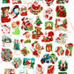 40 Vintage Printable Christmas Seals Stickers Collage Mid Century Kitsch Santa Angels Deer Instant Digital Download Holiday Clipart 300 dpi