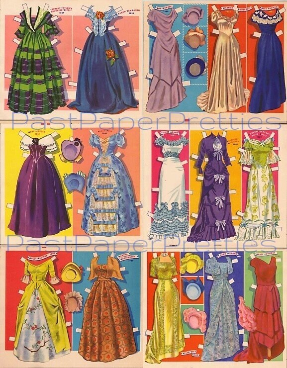 Vintage Paper Dolls White House Party Dresses c. 1961 Printable PDF Instant Digital Download Famous Presidential Wives Clip Art