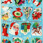 Vintage Printable Blue Christmas Gift Seals Stickers Cut Outs Collage PDF Instant Digital Download Mid Century Cute Kitsch Holiday Clip Art