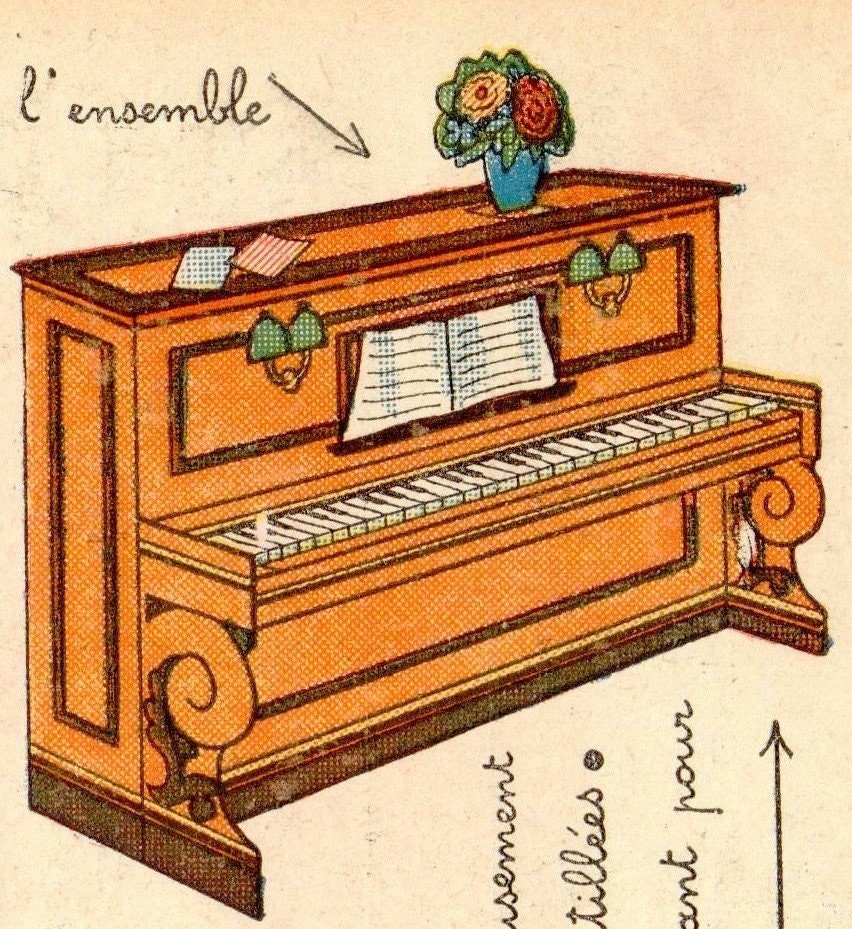 Vintage Printable Old Fashioned Antique Piano Cut Out And Assemble Instant Digital Download 3-D Paper Model Papercraft JPEG