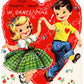 Vintage Printable Valentine Card Image Cute Dancing Girl and Boy 1960s Instant Digital Download Kitsch Children Clip Art 300 dpi