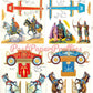 Vintage Paper Dolls Ben-Hur Printable Playset Toy Chariots Horses Soldiers c. 1959 PDF Instant Digital Download Paper Stand-Ups Play Set