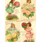 Vintage Pretty Victorian Valentine Girls Flowers Postcard Images Printable Instant Digital Download Lovely Little Edwardian Ladies Clip Art