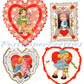 Vintage Printable Valentines Day Cards 4 Little Girls and Their Dolls Collage Sheet PDF Instant Digital Download 300 dpi JPEG PNG