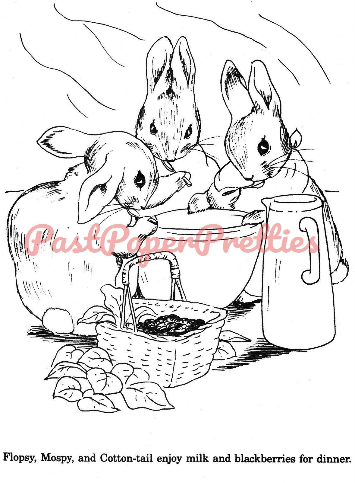 Vintage Printable Coloring Book Coloring Fun with Peter Rabbit PDF Ins ...
