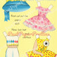 Vintage Easter Paper Doll Sweet Little Brunette Girl and her Wardrobe Folded Printable Card c. 1960s PDF Instant Digital Download JPEGs