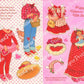 Vintage Valentine Cute Missy Paper Doll Folded Printable Card c. 1980s PDF Instant Digital Download Pretty Dress Up Girl and her Clothes