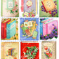 18 Vintage Books Greeting Cards Collage Sheet Images Printable PDF Instant Digital Download Bibliophile Bookworm Book Lovers Clip Art