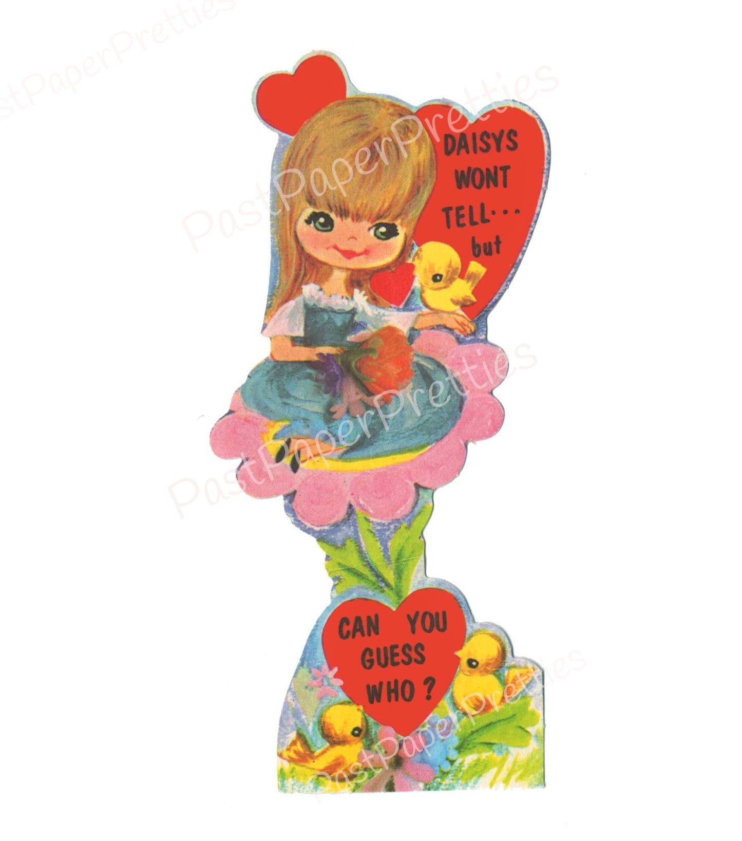 Vintage Printable Valentines Pretty Big Eyed Girls 6 Images PDF Instant Digital Download Retro Kitsch Kawaii Cute Girls Clip Art