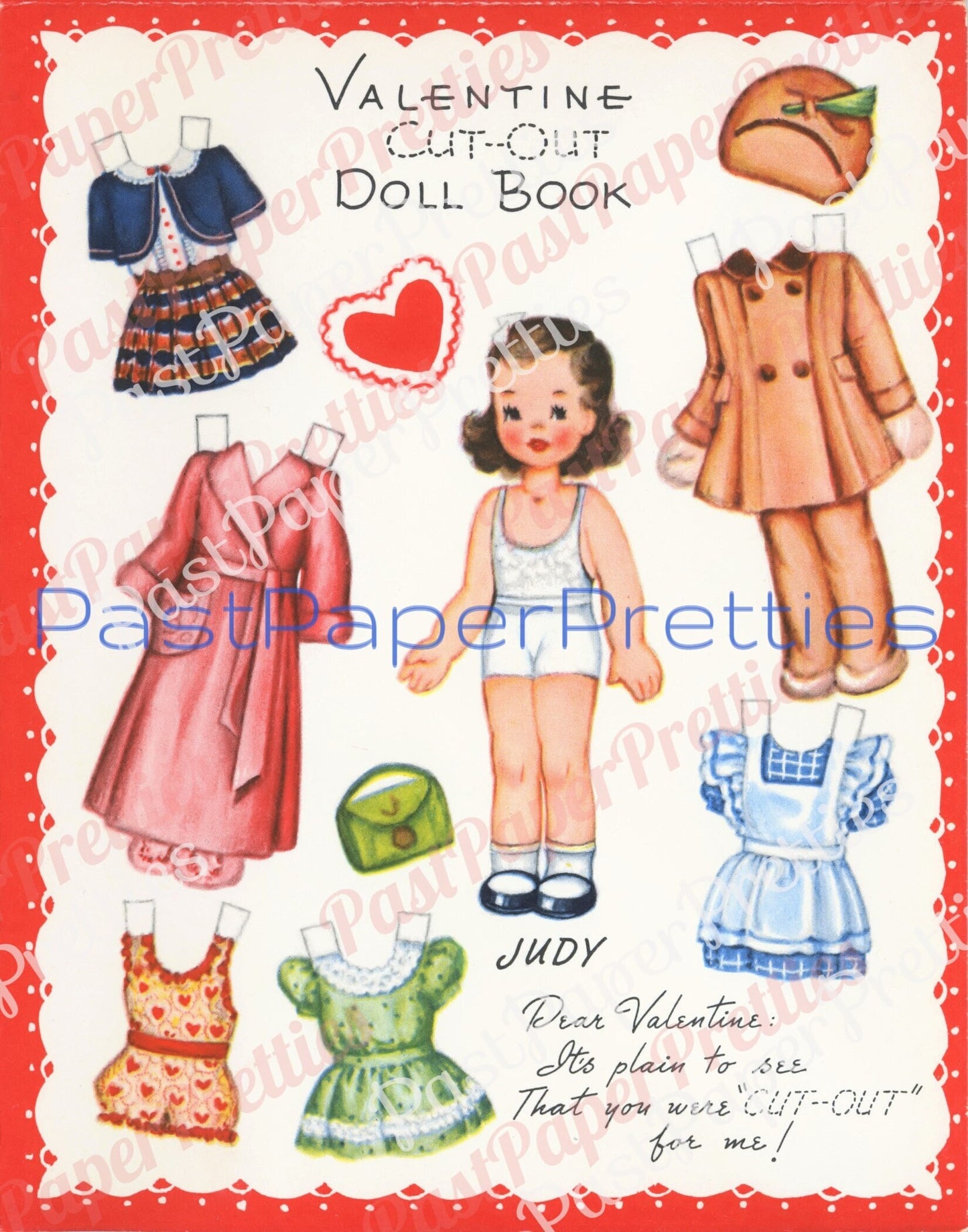 Vintage Printable Valentines Day Card Cute Cut Out Paper Dolls Book Phyllis Judy Dick Bruce 1957 PDF Instant Digital Download Girls Boys