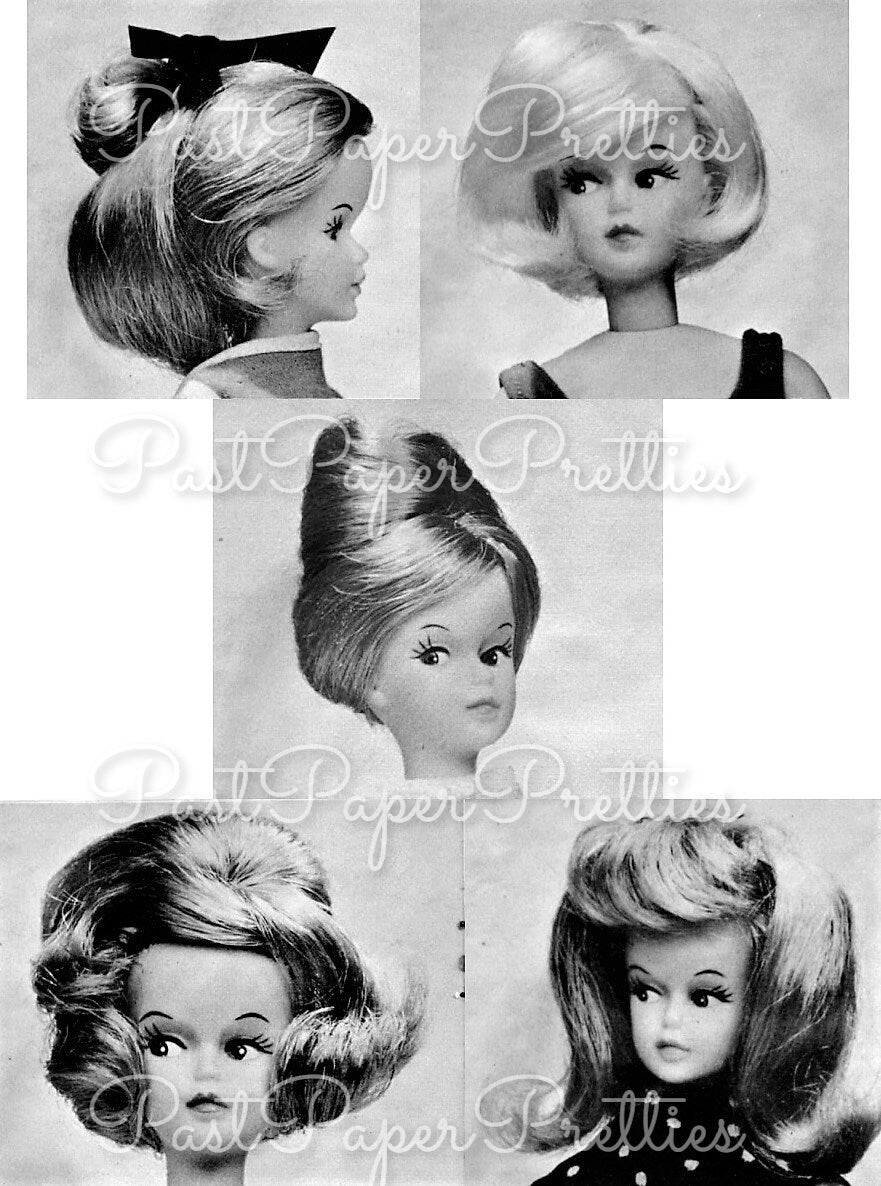 Vintage Printable Tressy Hair Glamour Fashion Doll Hair Care Hairstyles Guide c. 1964 PDF Instant Digital Download 10 How To Hairdos