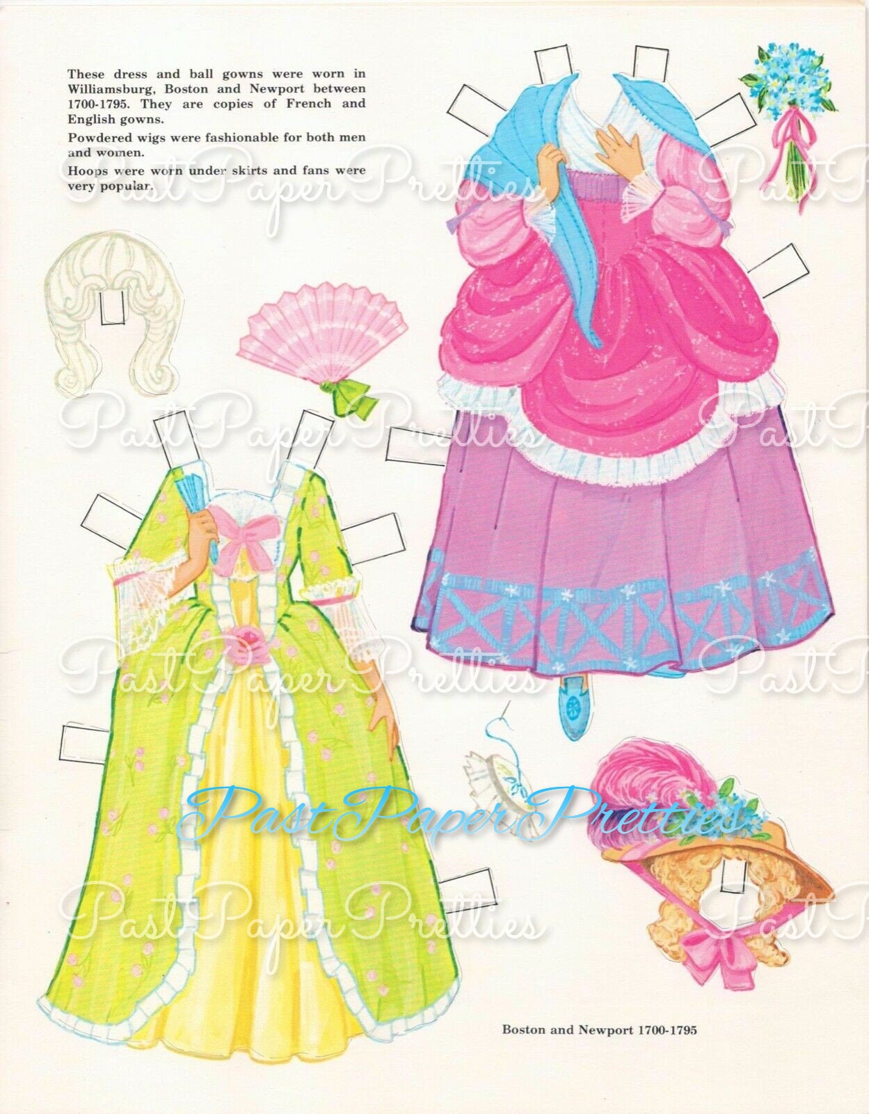 Vintage Paper Dolls Colonial America 1974 PDF Printable Instant Digital Download Pilgrim Quaker Couple Authentic Period Costumes