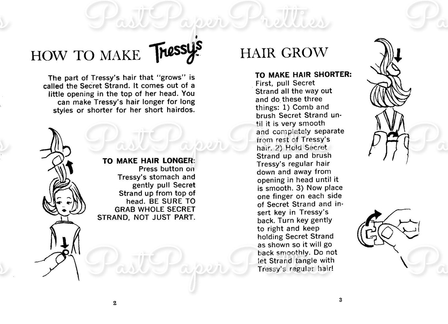 Vintage Printable Tressy Hair Glamour Fashion Doll Hair Care Hairstyles Guide c. 1964 PDF Instant Digital Download 10 How To Hairdos