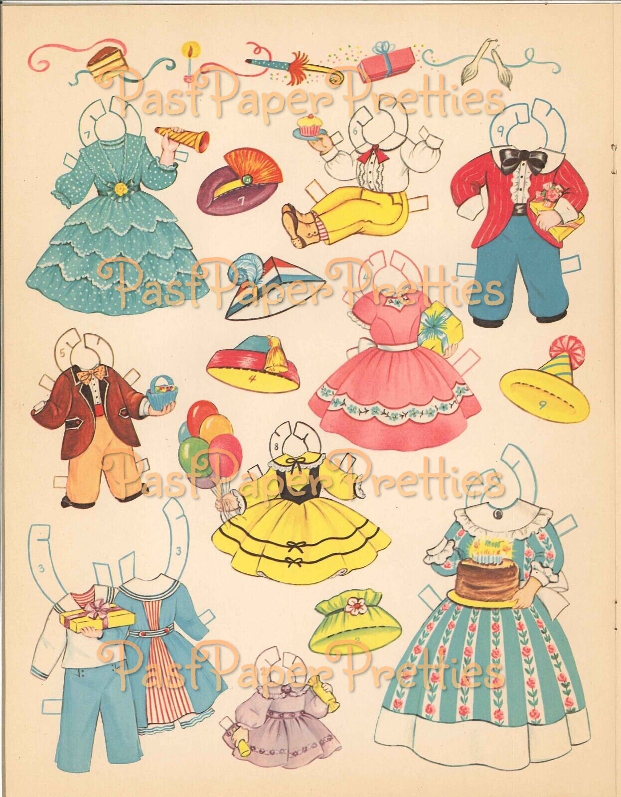 Vintage Printable Paper Dolls The Old Woman Who Lived In A Shoe and Her Children 1961 PDF Instant Digital Download Adorable Cute Kids