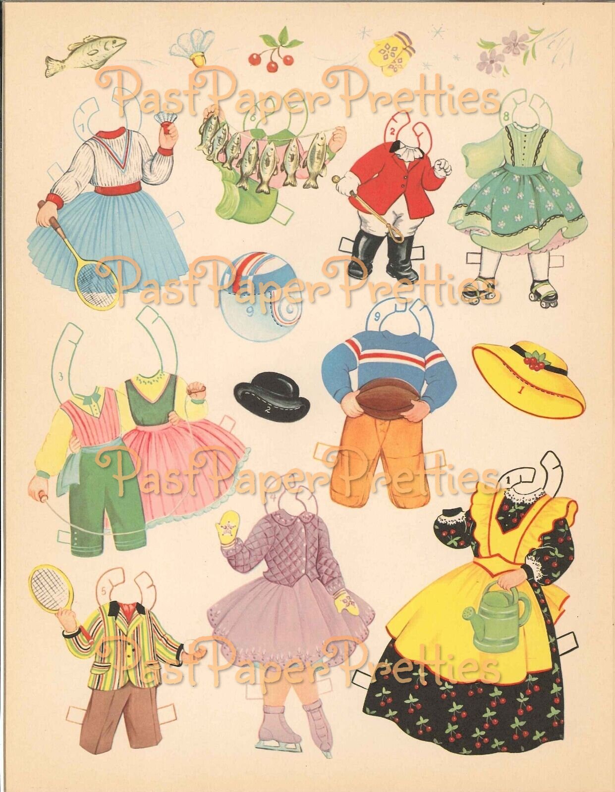 Vintage Printable Paper Dolls The Old Woman Who Lived In A Shoe and Her Children 1961 PDF Instant Digital Download Adorable Cute Kids