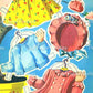 Vintage Paper Dolls Jill and Her Trunk Full of Clothes c. 1944 Adorable Little Girl Printable PDF Instant Digital Download Cute Clip Art