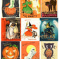 Vintage Halloween Printable Collage Cards Retro Mid Century Images PDF Instant Digital Download Cute Spooky Clip Art 2 Sizes SET ONE