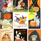 Vintage Halloween Printable Collage Cards Retro Mid Century Images PDF Instant Digital Download Cute Spooky Clip Art 2 Sizes SET ONE