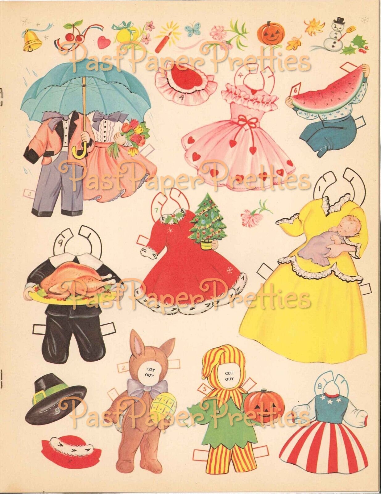 Vintage Printable Paper Dolls The Old Woman Who Lived In A Shoe and Her Children 1961 PDF Instant Digital Download Adorable Cute Kids