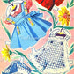 Vintage Paper Dolls Jill and Her Trunk Full of Clothes c. 1944 Adorable Little Girl Printable PDF Instant Digital Download Cute Clip Art