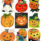 Vintage Printable Halloween Pumpkins Collage Sheets Stamps ATC Card Images PDF Instant Digital Download All Kitsch Jack-O-Lantern Clip Art