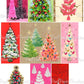 Vintage Printable Fabulous Retro Christmas Tree Collage Sheets 54 Images 2 Sizes PDF Instant Digital Download Mod Mid Century Trees