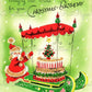 Vintage Happy Christmas Birthday Folded Printable Card Santa Pushing Cake Sleigh c. 1950s PDF Instant Digital Download December 24 25 Bday