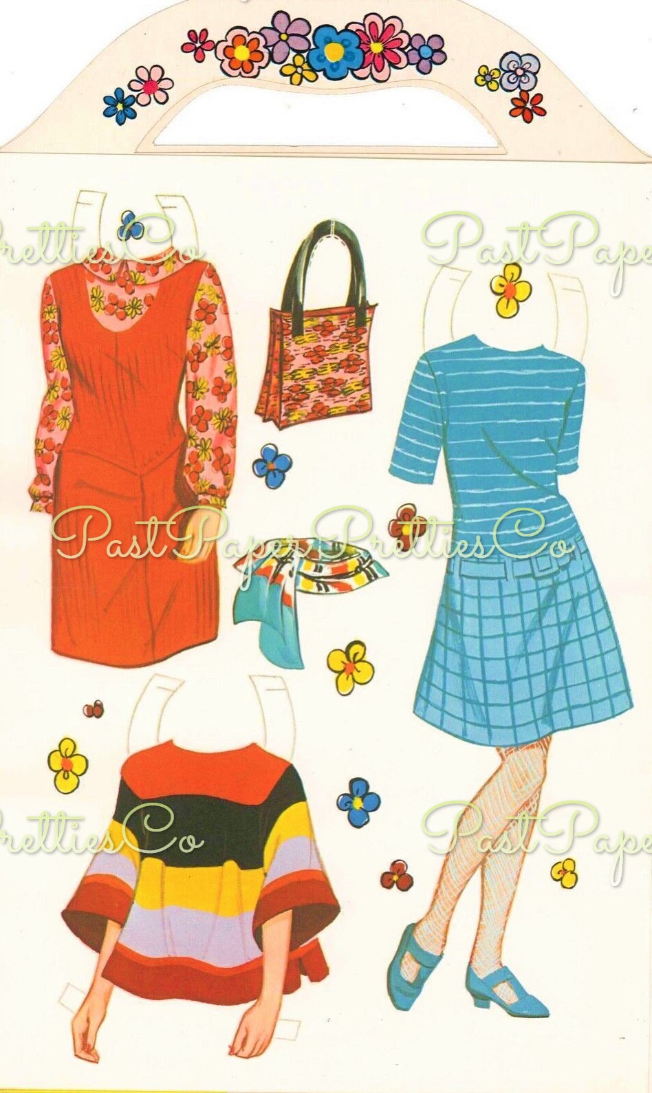 Vintage Paper Dolls Mod Fashions c. 1966 Printable PDF Instant Digital Download Sixties Fashion Model and Groovy Mod Clothing Clip Art