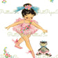 Vintage Printable Little Girl Ballerina Birthday Card Collage & Single Images PDF Instant Digital Download Cute Little Dancer Clipart