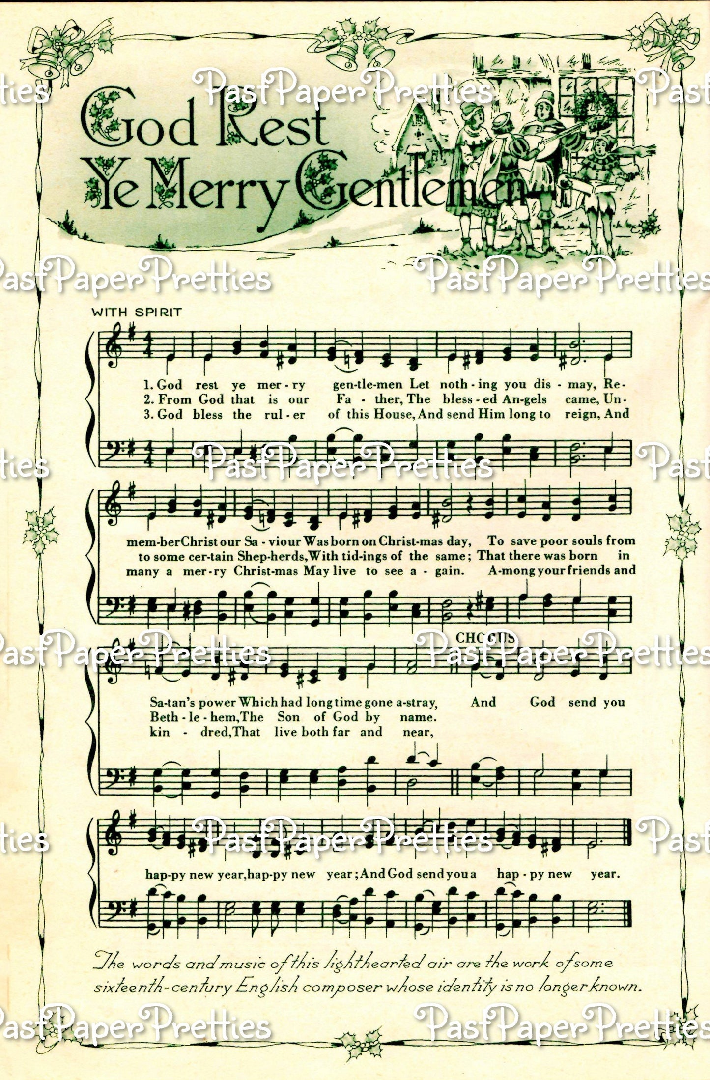 Vintage Printable Classic Christmas Carols Sheet Music 11 Old World Holiday Hymn Images PDF Instant Digital Download Xmas Ephemera Clip Art