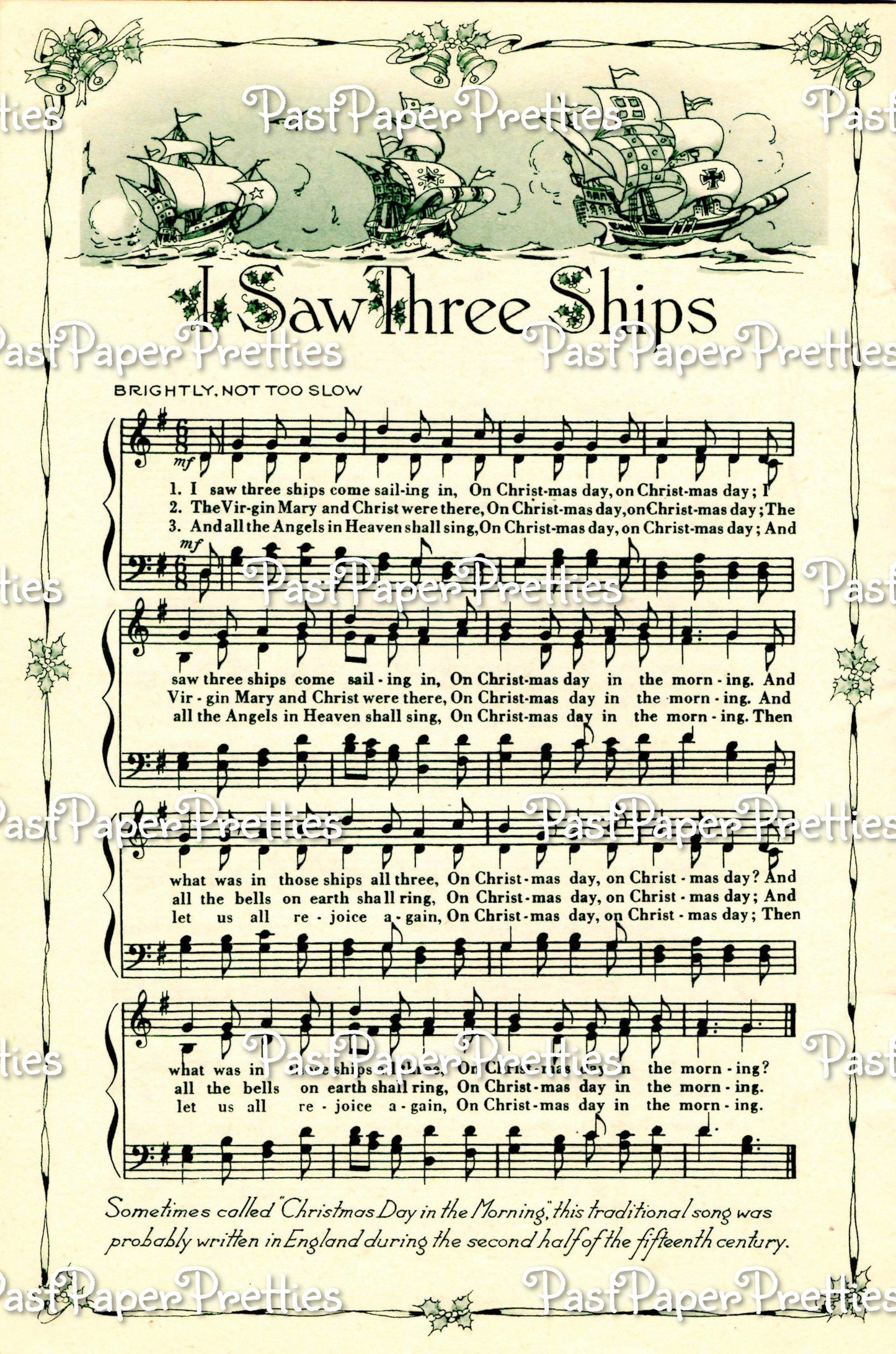 Vintage Printable Classic Christmas Carols Sheet Music 11 Old World Holiday Hymn Images PDF Instant Digital Download Xmas Ephemera Clip Art