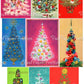 Vintage Printable Fabulous Retro Christmas Tree Collage Sheets 54 Images 2 Sizes PDF Instant Digital Download Mod Mid Century Trees